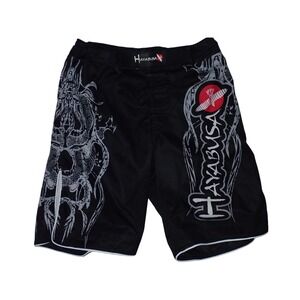 Hayabusa MMA Fight Shorts Mens 32 Black Dragon Graphic BJJ Muay Thai Y2K